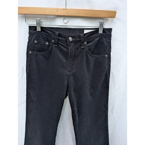 Rag & Bone Womens 10 Inch Crop Flare Black Velvet Jeans Pants Size 27 Hi-rise - Picture 5 of 9